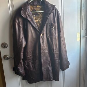 Zin hooded leather jacket